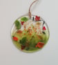 Handcut Glass Autumn Leaf Suncatcher: Seasonal Berry Hanger - Image 2