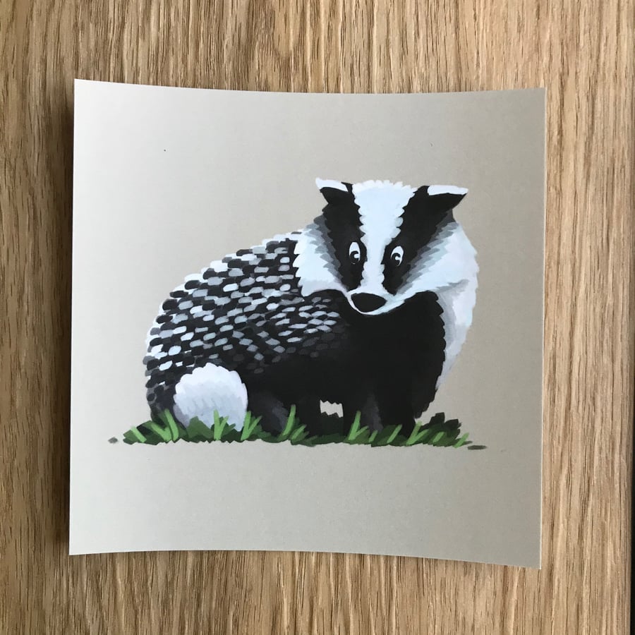 Badger Square Post Card Print
