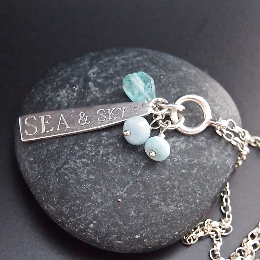  Silver "Sea and Sky" Necklace