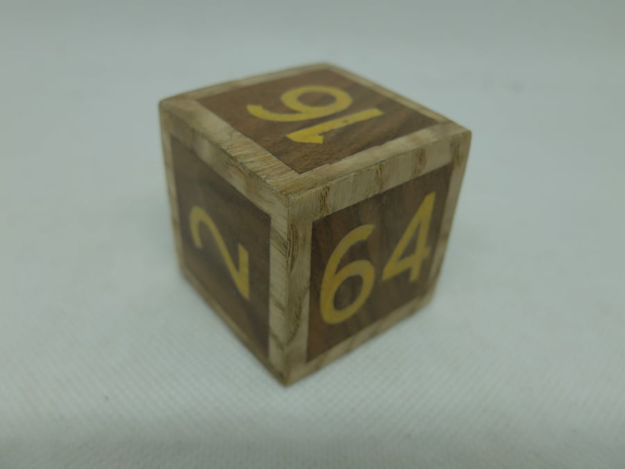 wooden doubling cube, hand-veneered