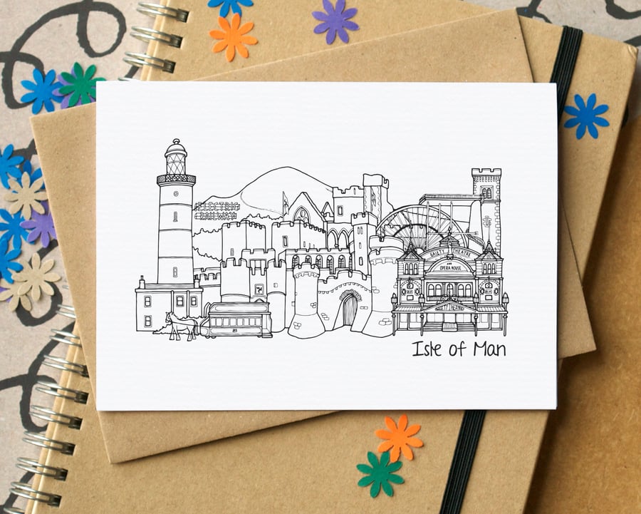 Isle of Man Skyline Greetings Card