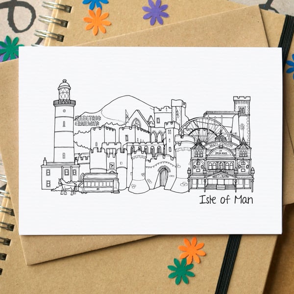 Isle of Man Skyline Greetings Card