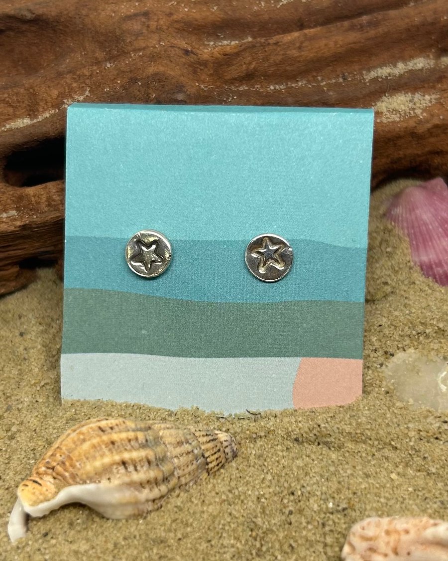 Cute sterling silver star earrings