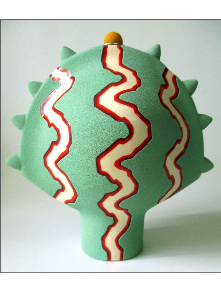 Handmade ceramic spiky vase