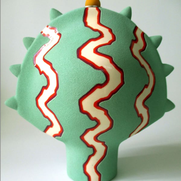 Handmade ceramic spiky vase