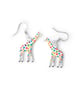 Giraffe Drop Earrings - Handcoloured - Safari Animal Earrings