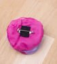  Fabric Flower Brooch - pink and lilac organza fabric pin with purple beads - Image 4