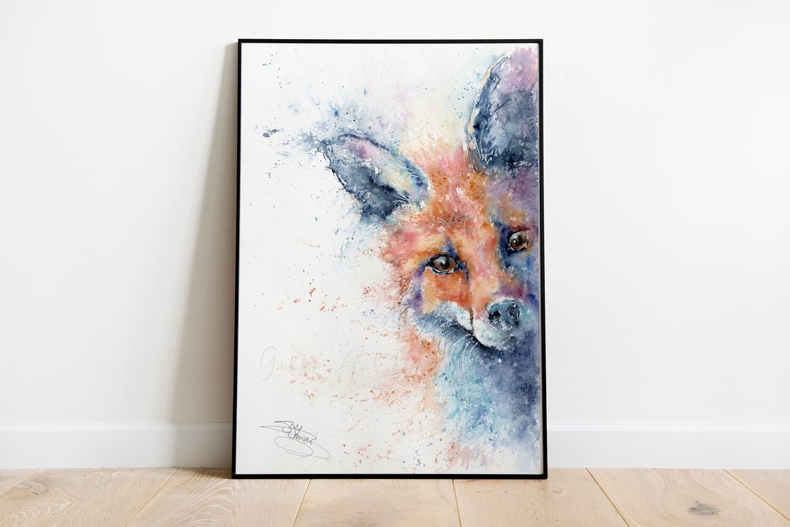Fox 'Shadow', A Ltd Edition Fine Art Print from an Original Watercolour Painting