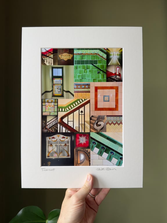 ‘Tenement’ (rectangular) Glasgow signed square print 30 x 40cm FREE DELIVERY