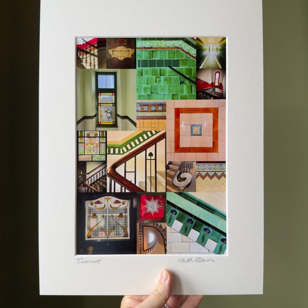 ‘Tenement’ (rectangular) Glasgow signed square print 30 x 40cm FREE DELIVERY