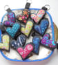 applique embroidered heart keyring key fob hanging decoration ROBOT - Image 1