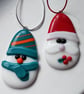 Handmade Fused Glass Snowman with Hat and Scarf, Tree ornament, gift - Image 3
