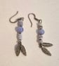 Boho Lilac and Bronze Feather Earrings 
