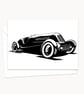 Vintage Car Greetings Card: Pen and Ink Illustration (414) - Image 4