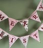Holly berry, snowflake and reindeer 'Merry Christmas' fabric bunting - free p&p - Image 1