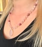 Rose Quartz & Rhodonite Necklace, Handmade Gemstone Jewellery