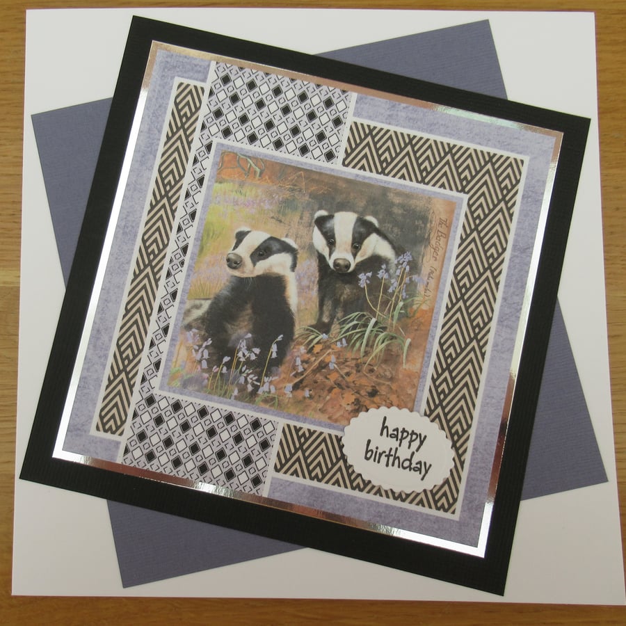 Badgers - 7x7" Birthday card
