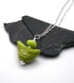 lime green ceramic bird pendant necklace - Image 4