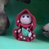 Tiny Fly Agaric Toadstool Gnome 'Ella' 1.5" OOAK Sculpt by Ann Galvin