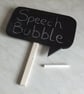 Chalkboard speech bubble with handle for party, celebration, wedding fun. - Image 1