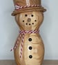 Handmade Yew Wooden Snowman, Christmas Decoration, Wood Turned Christmas Decor,  - Image 1