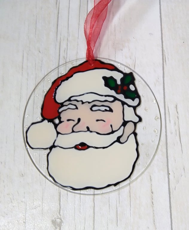 Jolly Santa Christmas sun catcher decoration