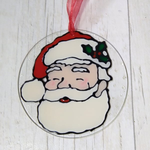 Jolly Santa Christmas sun catcher decoration