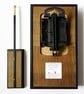 Rectangular Pendulum Wall Clock in Olive Wood and Old Ebony with Inlaid Squares - Image 5