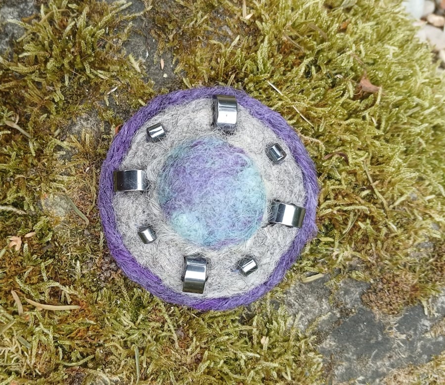 Blue and Grey Viking inspired brooch