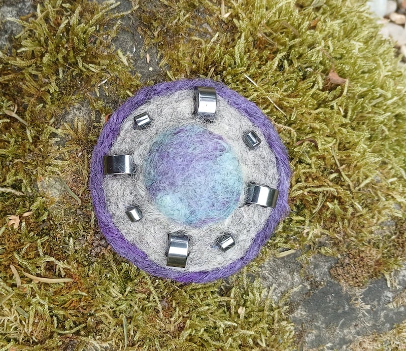 Blue and Grey Viking inspired brooch