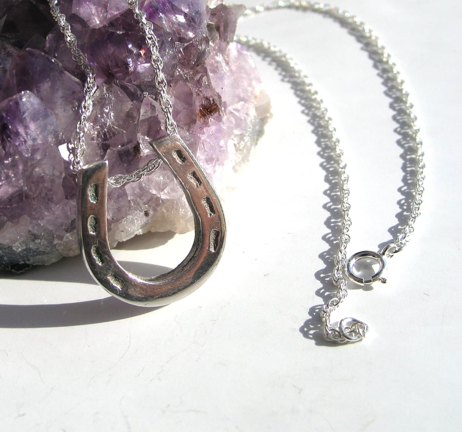 Horseshoe Necklace Wedding or Good Luck Gift