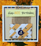 Bee Birthday Card for him or her. Gift Card Holder.