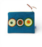 SECONDS SALE - Hand printed zip pouch - Blue, Yellow, Green, Orange