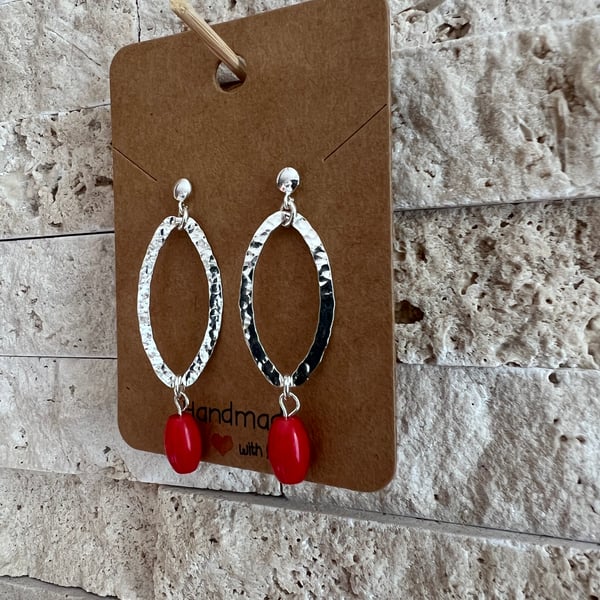 Chain link drop stud earrings 