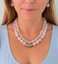Rose Quartz Necklace & Earrings Set – Handcrafted Statement Gemstone Jewellery - Image 2