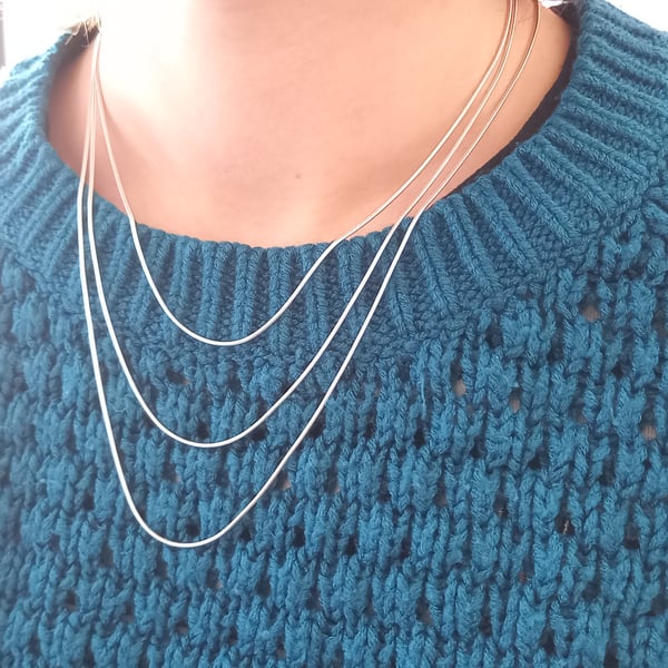 Sterling Silver Snake Chain Necklace, 16",18" & 20"