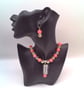 Hot Pink Beads and Glitter Ball Crystal Bead Necklace and Earrings, Gift for Her - Image 4