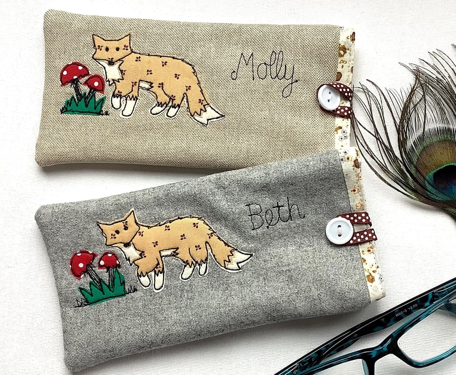 Fox & Toadstool Personalised Glasses Case - Sunnies or Spectacles Pouch