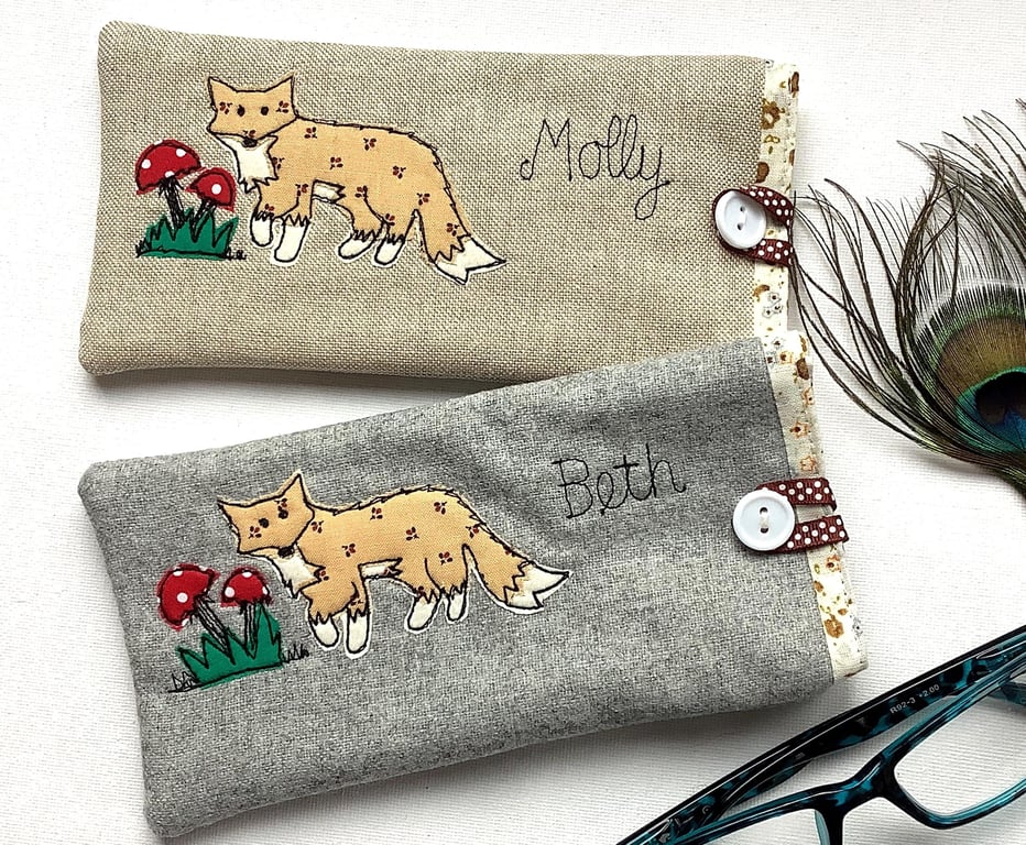 Fox & Toadstool Personalised Glasses Case - Sunnies or Spectacles Pouch
