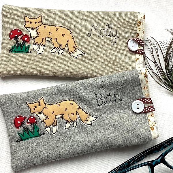 Fox & Toadstool Personalised Glasses Case - Sunnies or Spectacles Pouch
