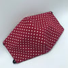 Wine Polka Dot Face Mask. Triple layered. 100 % Cotton Fabric.