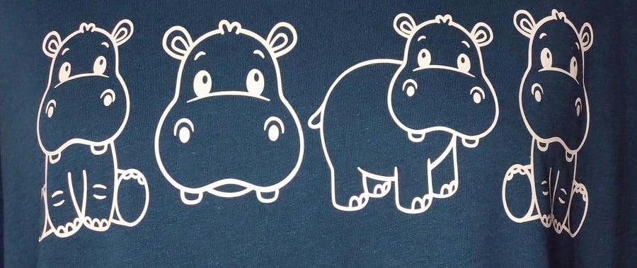 Deep Teal Hippo T-shirt