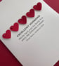 Valentine Review Style Card Personalised – embellished with diecut hearts