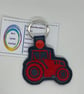 Embroidered Tractor Key ring Red - Image 1