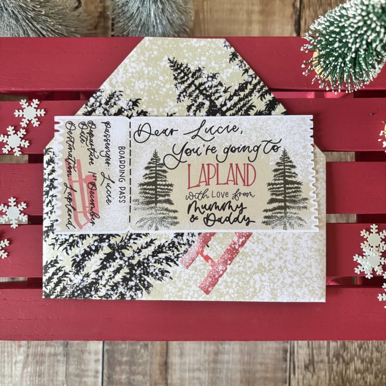 Lapland Ticket Christmas Gift, Personalised Lapland Boarding Pass