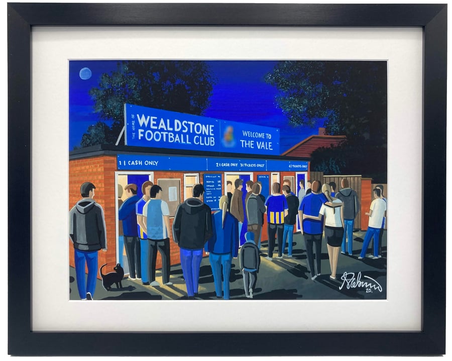 Wealdstone F.C, Grosvenor Vale Stadium, High Quality Framed Football Art Print.