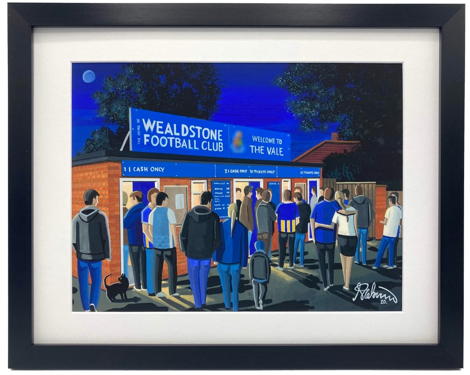 Wealdstone F.C, Grosvenor Vale Stadium, High Quality Framed Football Art Print.