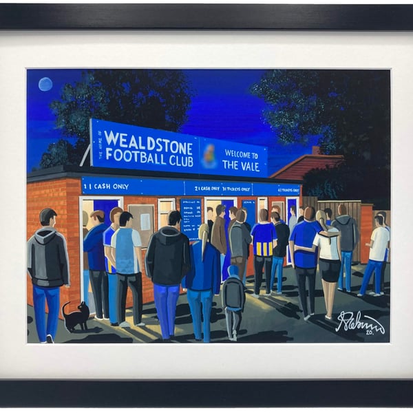 Wealdstone F.C, Grosvenor Vale Stadium, High Quality Framed Football Art Print.