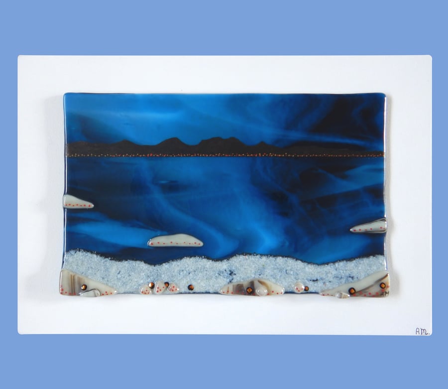 Handmade Fused Glass 'Isle of Jura' Painting