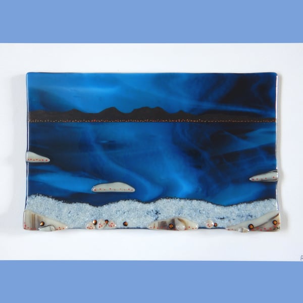 Handmade Fused Glass 'Isle of Jura' Painting